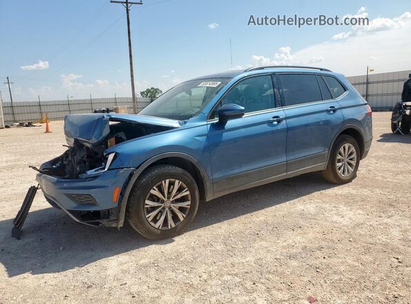 3VV1B7AX2JM058100 2018 VOLKSWAGEN TIGUAN Синий Передняя левая четверть