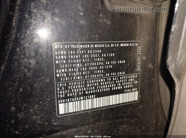 3VV1B7AX4JM121682 2018 VOLKSWAGEN TIGUAN Черный Вид подкапотного пространства