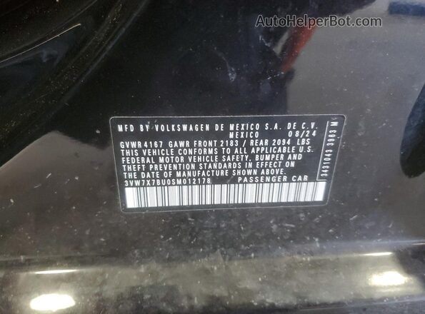 3VW7X7BU0SM012178 2025 VOLKSWAGEN JETTA Black VIN կոդի պիտակի տեսք