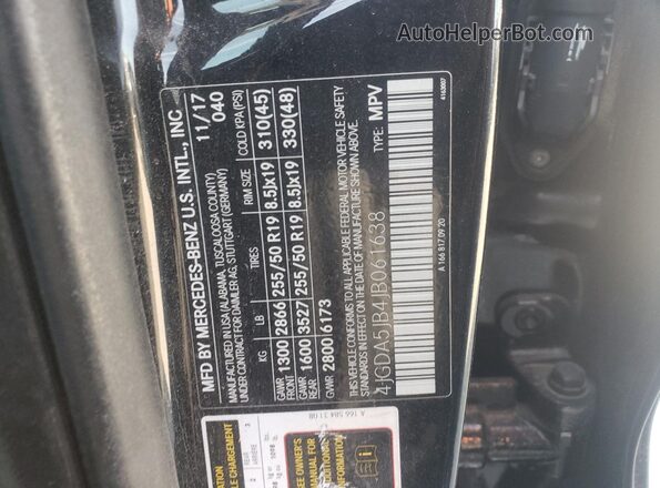 4JGDA5JB4JB061638 2018 MERCEDES-BENZ GLE Black Vista interior de 360 grados