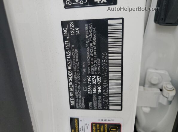 4JGDM2DBXPA029826 2023 MERCEDES-BENZ EQS White VIN sticker view