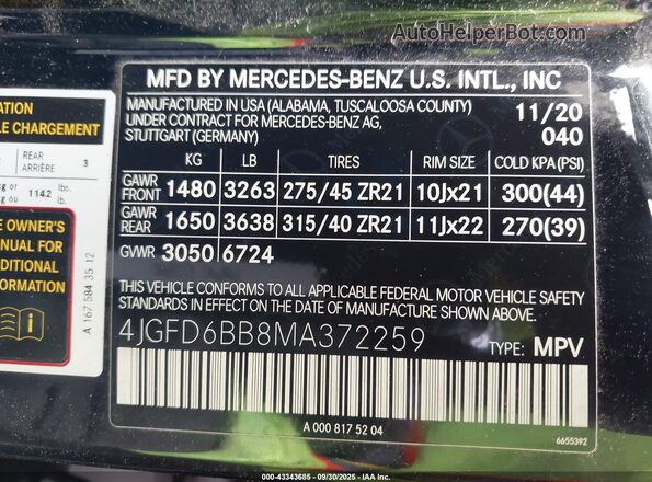 4JGFD6BB8MA372259 2021 MERCEDES-BENZ AMG GLE 53 COUPE Black Vista del compartimento del motor