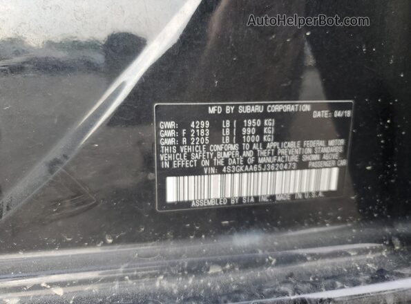 4S3GKAA65J3620473 2018 SUBARU IMPREZA Black Շարժիչի բաժամունքի տեսք