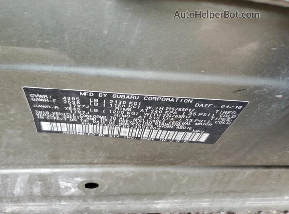 4S4BSAFC4J3356604 2018 SUBARU OUTBACK Green VIN sticker view