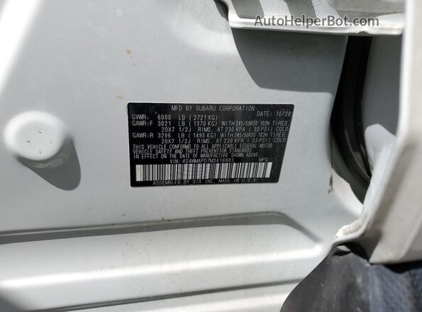 4S4WMAPD7M3416883 2021 SUBARU ASCENT White Widok wnętrza 360 stopni