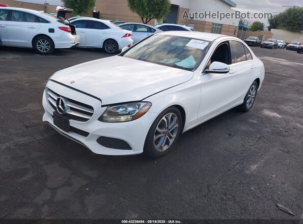 55SWF4JB6HU217483 2017 MERCEDES-BENZ C-CLASS White წინა მარცხენა ხედი სამი მეოთხედიდან