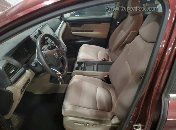 5FNRL6H57JB004552 2018 HONDA ODYSSEY Maroon Widok wnętrza z przodu