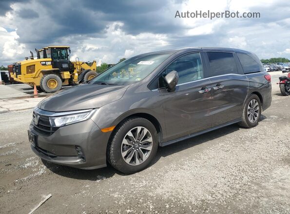 5FNRL6H73MB002674 2021 HONDA ODYSSEY Tan წინა მარცხენა ხედი სამი მეოთხედიდან
