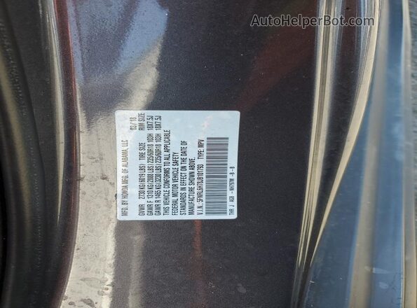 5FNRL6H78JB101793 2018 HONDA ODYSSEY Gray Vista de la etiqueta del VIN