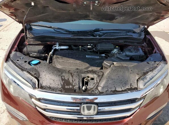 5FNYF6H04JB068202 2018 HONDA PILOT Maroon Vista del compartimento del motor