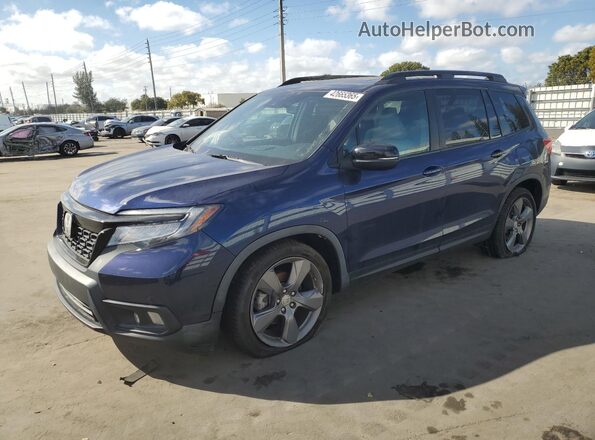 5FNYF7H94LB000182 2020 HONDA PASSPORT Blue წინა მარცხენა ხედი სამი მეოთხედიდან