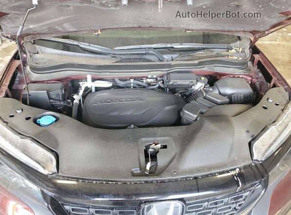 5FNYF8H57MB041958 2021 HONDA PASSPORT Burgundy Vista del compartimento del motor