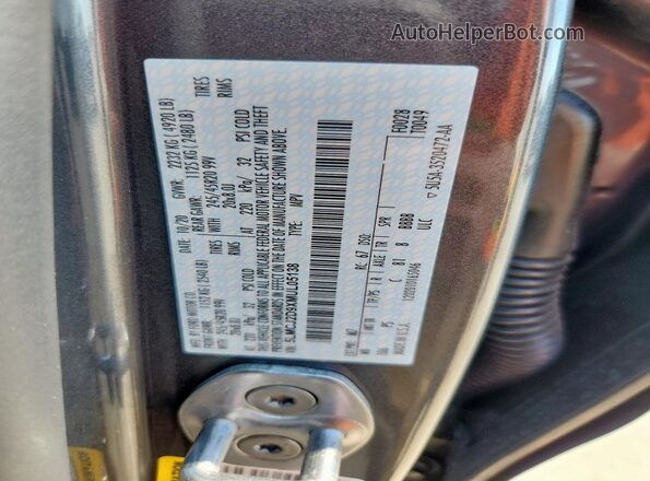 5LMCJ2D9XMUL05138 2021 LINCOLN CORSAIR Gray VIN sticker view