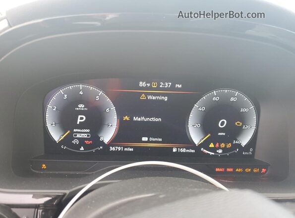 5N1DL1FS3RC338071 2024 INFINITI QX60 White Вид щитка приладів