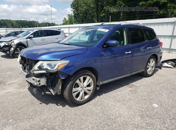 5N1DR2MN0JC608024 2018 NISSAN PATHFINDER Синий Передняя левая четверть