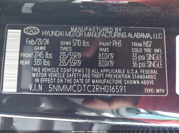 5NMMCDTC2RH016591 2024 GENESIS GV70 Black Vista del compartimento del motor
