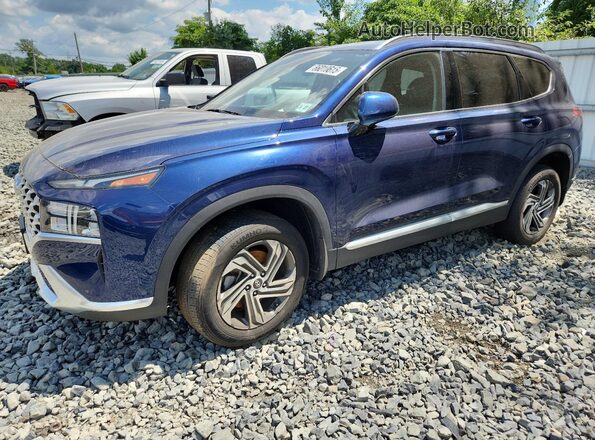 5NMS2DAJXNH437528 2022 HYUNDAI SANTA Blue Передня ліва чверть