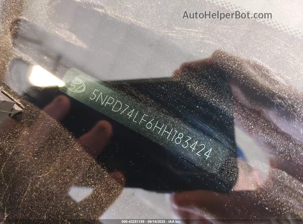 5NPD74LF6HH183424 2017 HYUNDAI ELANTRA Blue Вид підкапотного простору
