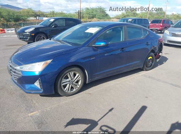 5NPD84LF3KH410654 2019 HYUNDAI ELANTRA Blue Front left