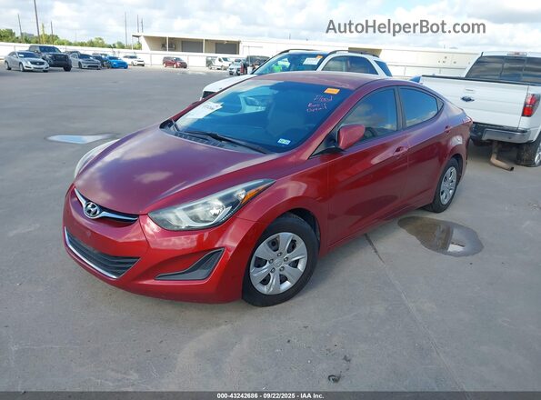 5NPDH4AE5GH744654 2016 HYUNDAI ELANTRA Красный Передняя левая четверть