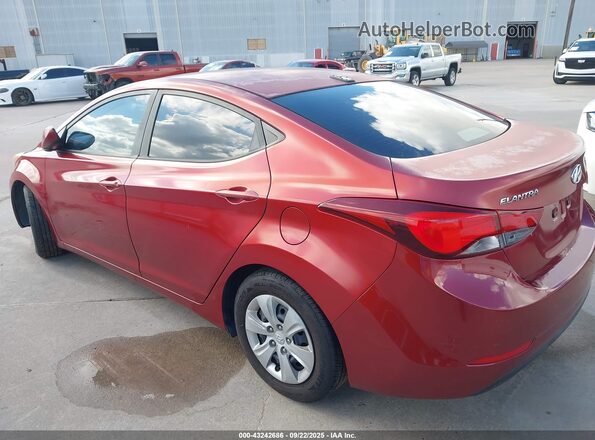 5NPDH4AE5GH744654 2016 HYUNDAI ELANTRA Красный Задняя левая четверть