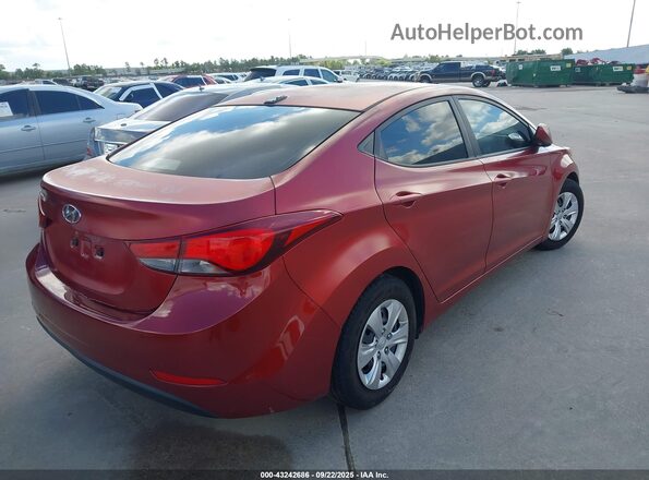 5NPDH4AE5GH744654 2016 HYUNDAI ELANTRA Красный Задняя правая четверть
