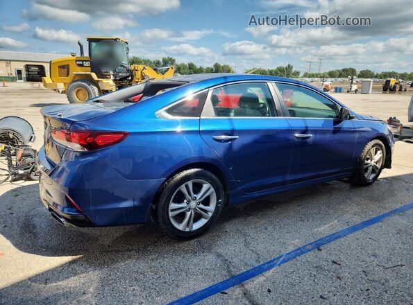 5NPE34AF0JH660549 2018 HYUNDAI SONATA Синий Задняя правая четверть