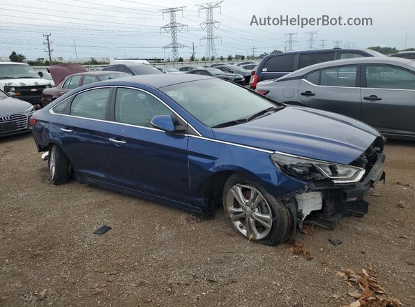 5NPE34AF2JH596367 2018 HYUNDAI SONATA Blue Передня права чверть