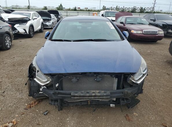 5NPE34AF2JH596367 2018 HYUNDAI SONATA Blue Вид спереду