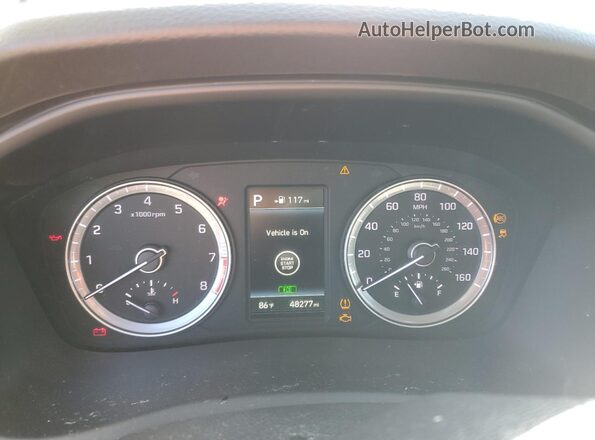 5NPE34AF2JH596367 2018 HYUNDAI SONATA Blue Вид щитка приладів