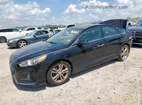 5NPE34AF2JH606122 2018 HYUNDAI SONATA Черный Передняя левая четверть