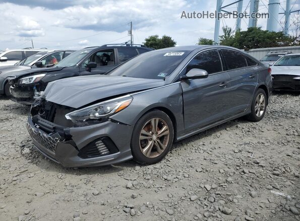 5NPE34AF6JH708491 2018 HYUNDAI SONATA Gray Front left