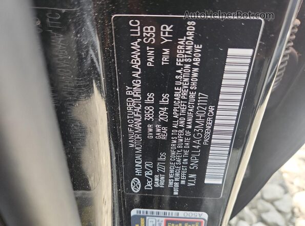 5NPLL4AG3MH021117 2021 HYUNDAI ELANTRA Black Engine compartment view