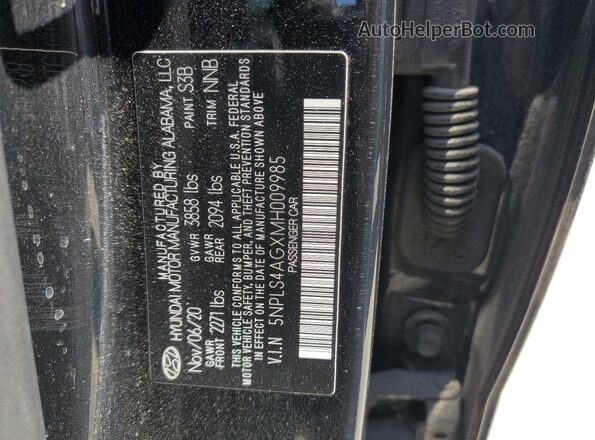 5NPLS4AGXMH009985 2021 HYUNDAI ELANTRA Черный Вид подкапотного пространства
