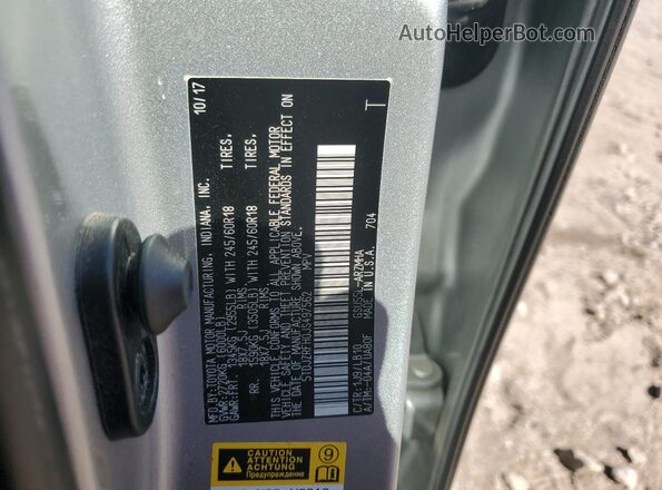 5TDJZRFH0JS497562 2018 TOYOTA HIGHLANDER Серый Панорамный вид салона 360°