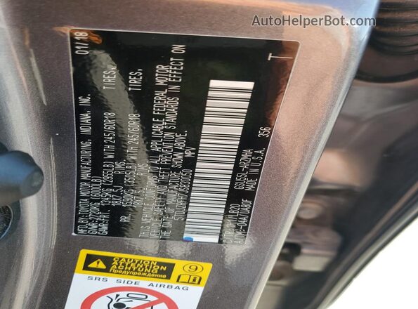 5TDJZRFH7JS830050 2018 TOYOTA HIGHLANDER Charcoal VIN sticker view