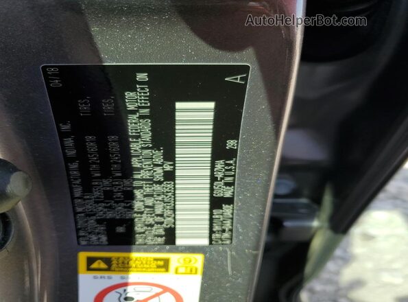 5TDKZRFH3JS543583 2018 TOYOTA HIGHLANDER Серый Вид наклейки с VIN-кодом