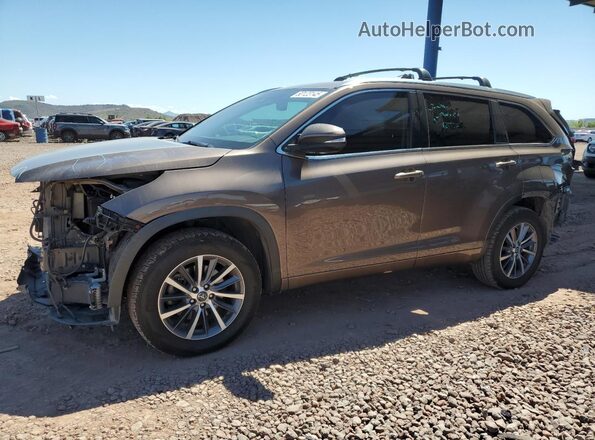 5TDKZRFH9JS245345 2018 TOYOTA HIGHLANDER Tan წინა მარცხენა ხედი სამი მეოთხედიდან