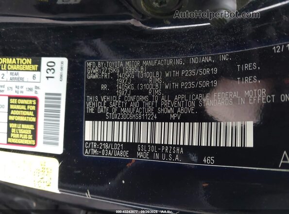 5TDXZ3DC6HS811224 2017 TOYOTA SIENNA Черный Вид подкапотного пространства