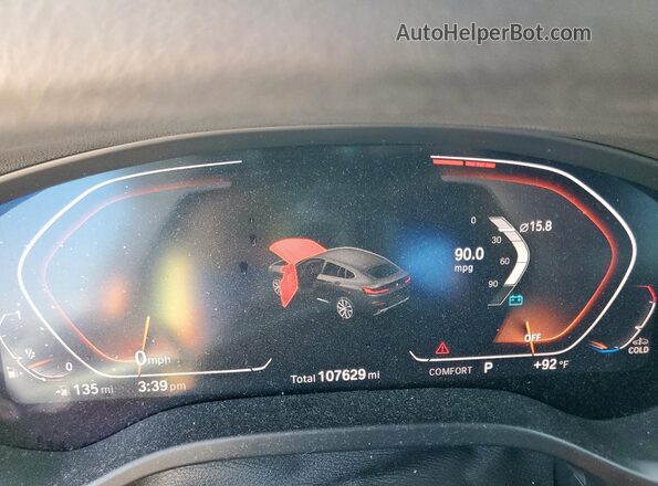 5UX2V1C06L9C96476 2020 BMW X4 Black Widok zestawu wskaźników