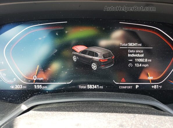 5UXCR6C02M9F94871 2021 BMW X5 Black Instrument cluster view