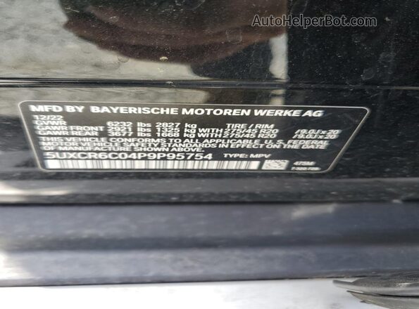 5UXCR6C04P9P95754 2023 BMW X5 Черный Вид подкапотного пространства