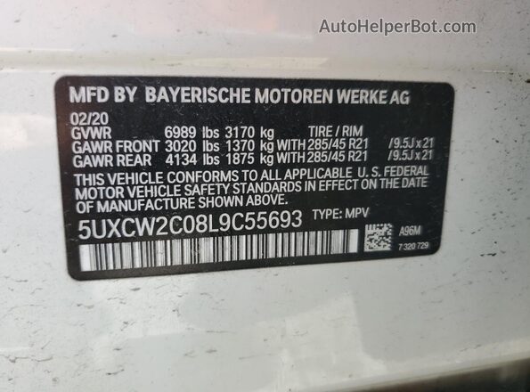 5UXCW2C08L9C55693 2020 BMW X7 White 360 interior view