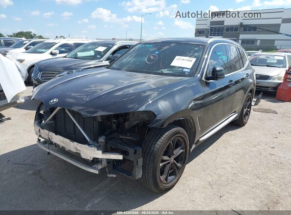 5UXTY3C04M9E94658 2021 BMW X3 Черный Передняя левая четверть