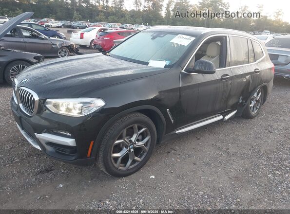 5UXTY5C00M9F13010 2021 BMW X3 Black Передня ліва чверть