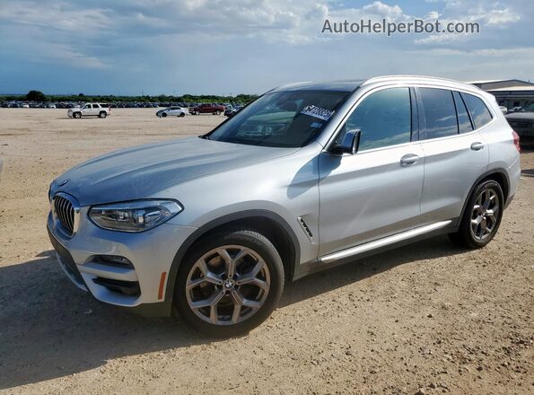 5UXTY5C09M9F59807 2021 BMW X3 Silver Առջևի ձախ երեք քառորդ տեսարան