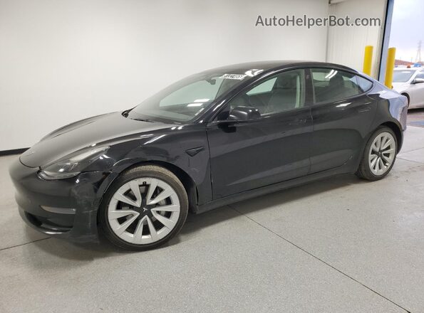 5YJ3E1EB2NF304891 2022 TESLA MODEL Черный Вид наклейки с VIN-кодом