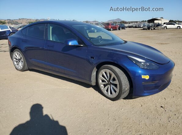 5YJ3E1EB3NF189850 2022 TESLA MODEL Blue Delantero derecho