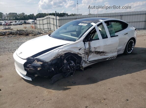 5YJ3E1EB3SF912382 2025 TESLA MODEL White Vista tres cuartos delantera izquierda