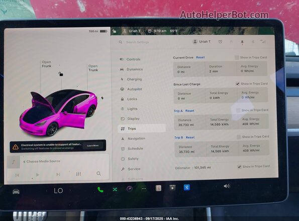 5YJ3E1EC0LF641078 2020 TESLA MODEL 3 Красный Вид задних сидений
